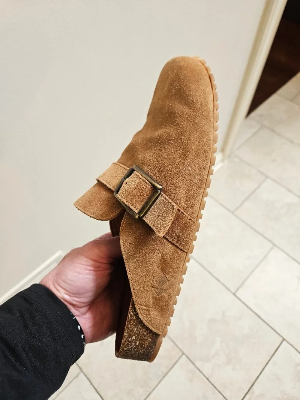 KOIO Men's Salerno Suede Clogs, Camel, Sz EU 45 / US 12